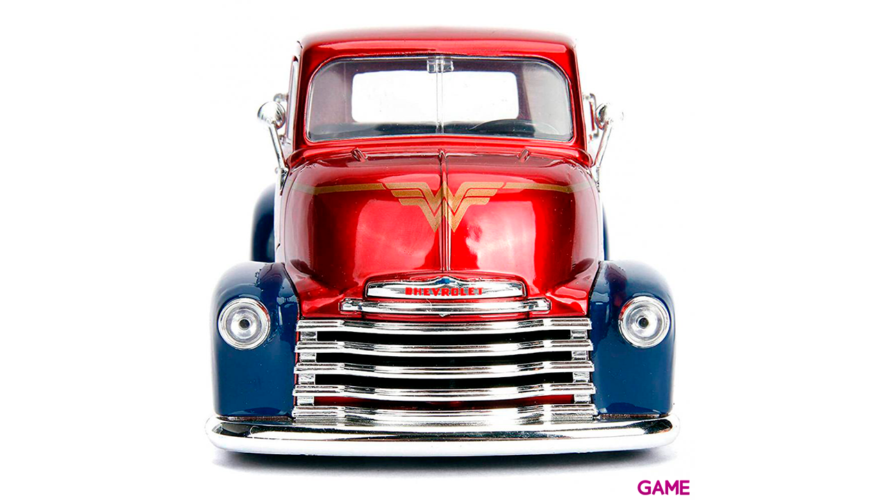 Set figura + coche metal Chevy Coe Pickup 1952 Wonder Woman DC Comics-4