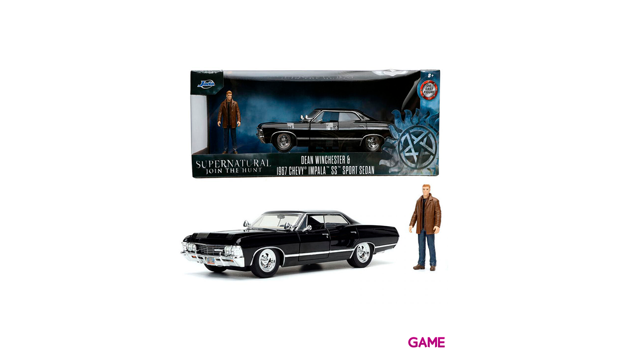 Set figura Dean Winchester + coche Chevy Impala Sport Sedan Sobrenatural-0