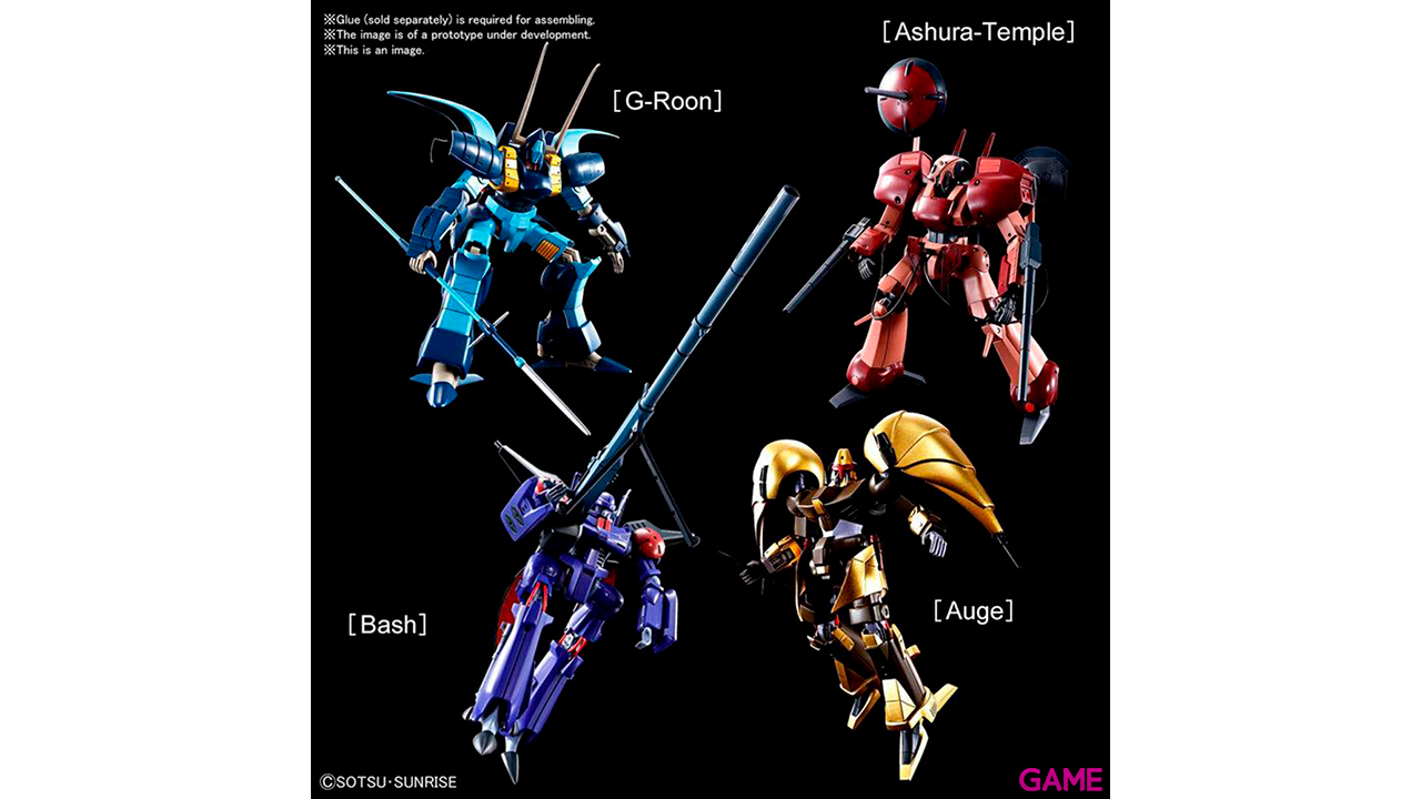 Set figuras Model Kit Auge Bash G-roon y Ashura Temple Clase A Heavy Metal Heavy Metal L-Gaim-1