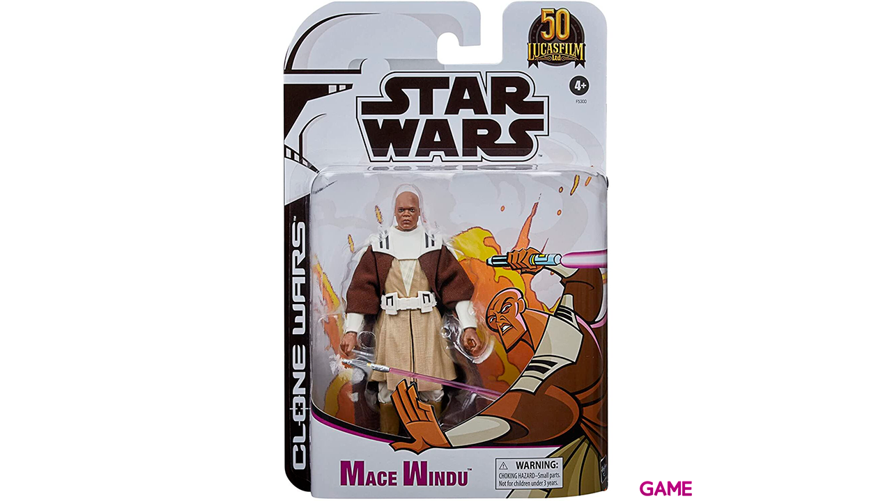 Figura Mace Windu The Clone Wars Black Star Wars 15cm-2