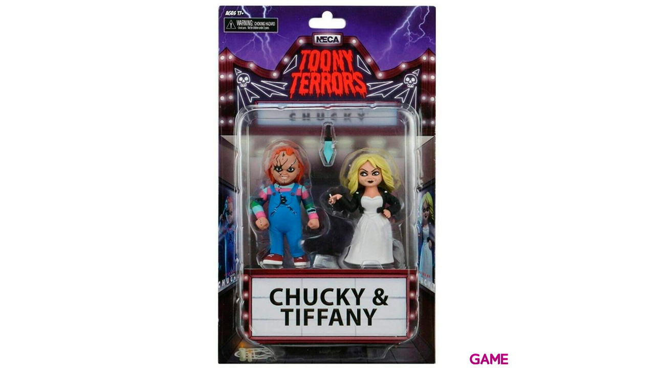 Pack 2 figuras Chucky y Tiffany La Novia de Chucky Toony Terrors 15cm-1