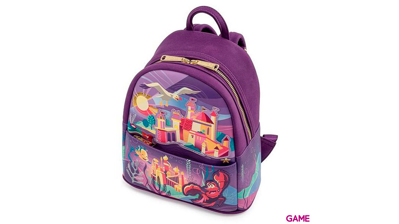 LoungeFly Castillo Ariel La Sirenita Disney 26cm - Mochila-0