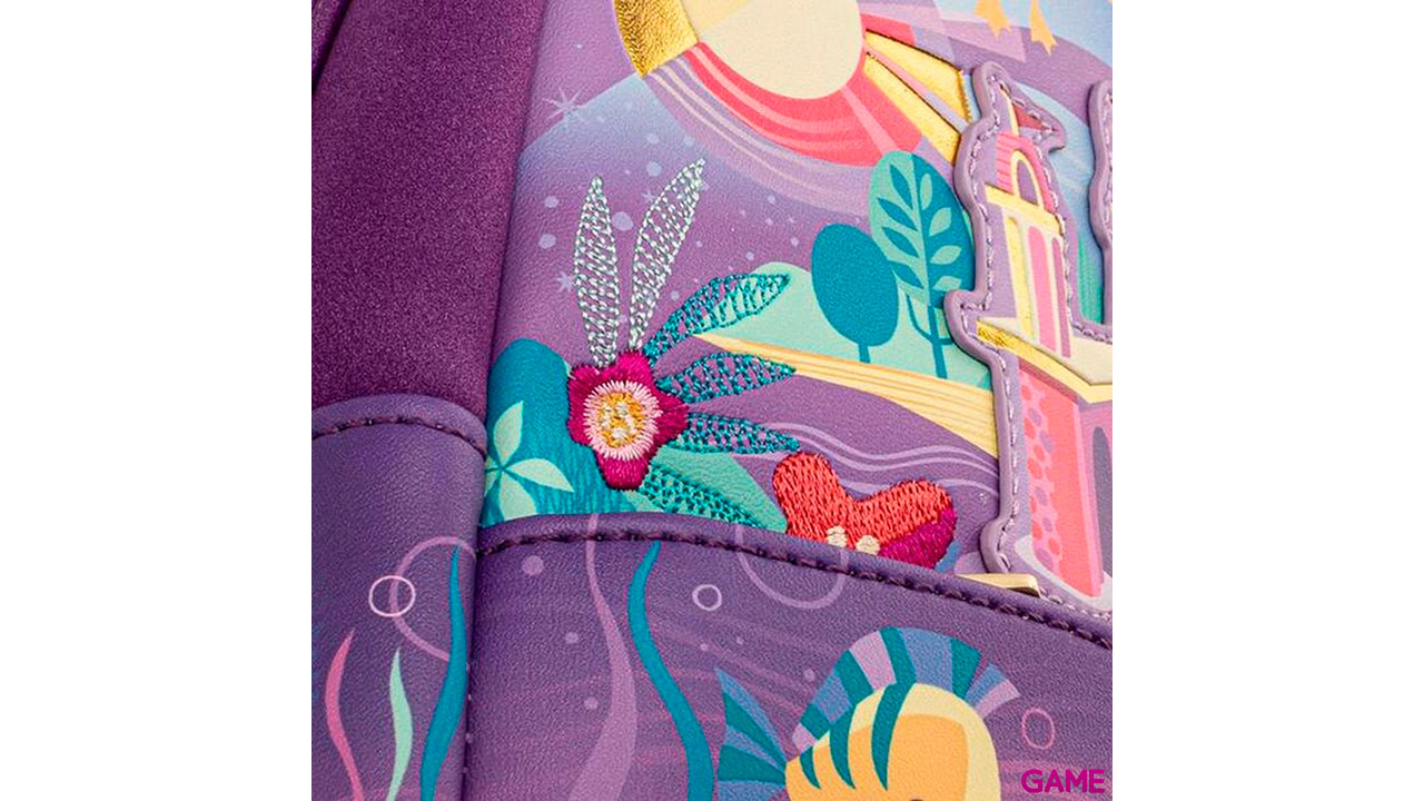 LoungeFly Castillo Ariel La Sirenita Disney 26cm - Mochila-4