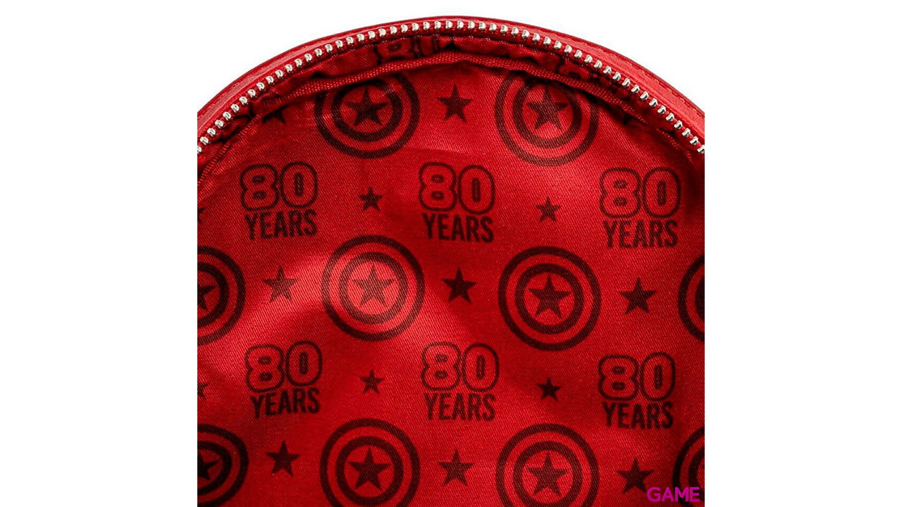 LoungeFly Escudo Floral Capitan America 80Th Marvel 26cm - Mochila-6