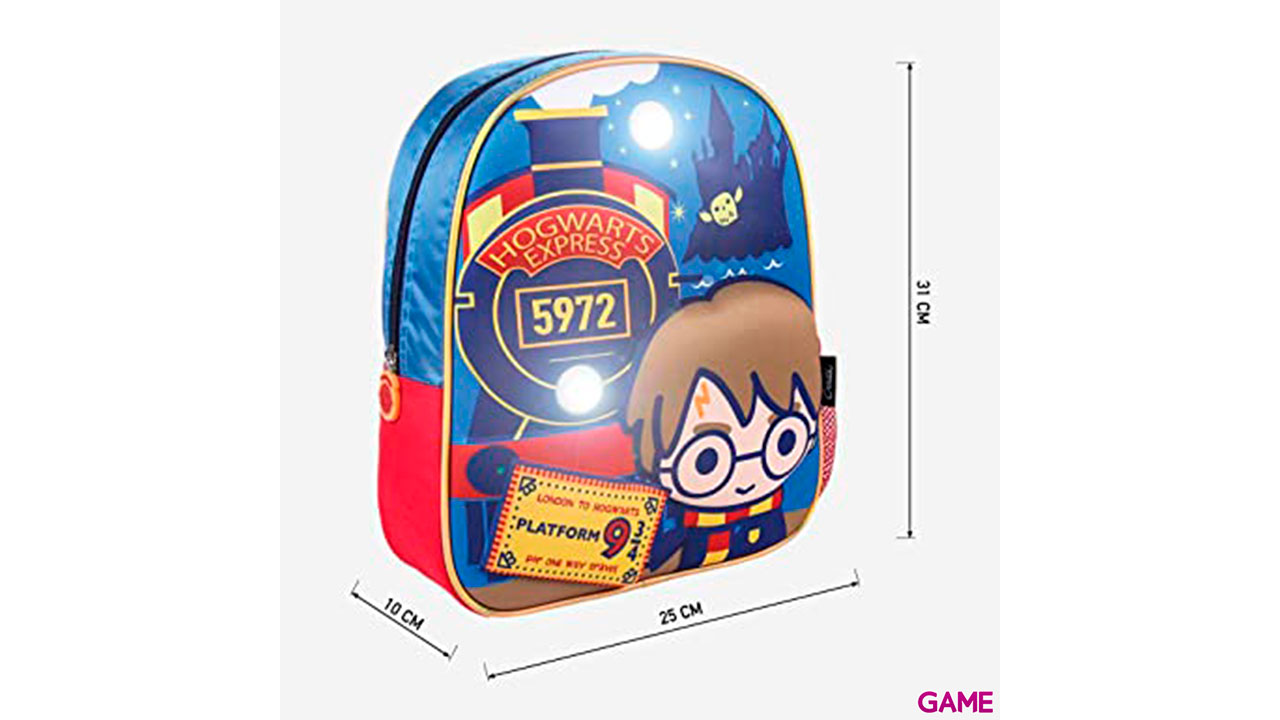 Mochila 3D luces Harry Potter 31cm-4