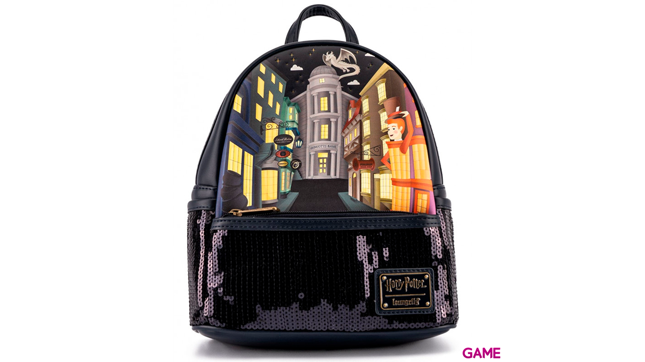 LoungeFly Lentejuelas Callejon Diagon Harry Potter 26cm - Mochila-0