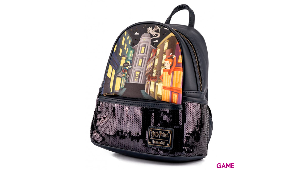 LoungeFly Lentejuelas Callejon Diagon Harry Potter 26cm - Mochila-3