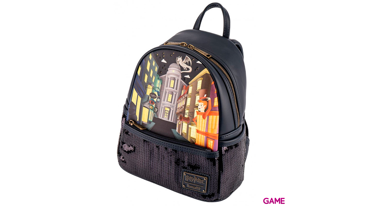 LoungeFly Lentejuelas Callejon Diagon Harry Potter 26cm - Mochila-4