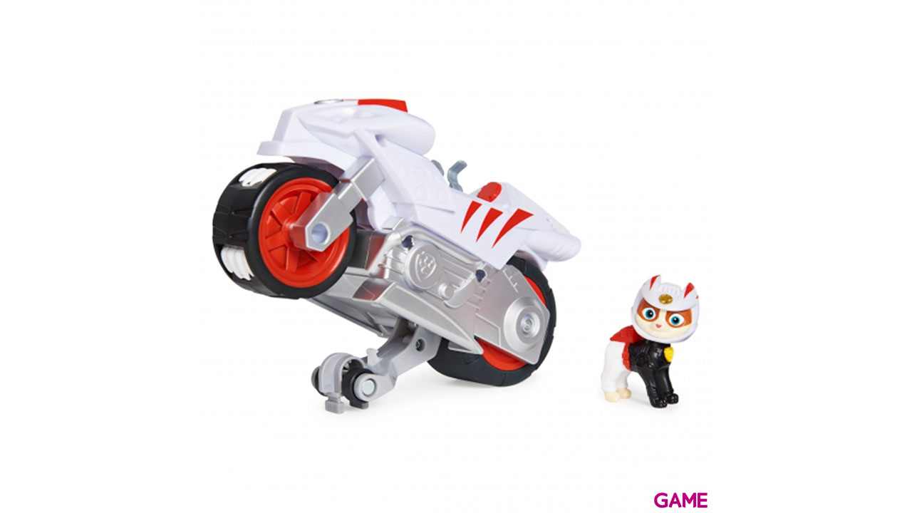 PAW Patrol , motocicleta de fricción Deluxe Moto Pups de Wildcat con función de caballito y figura-1