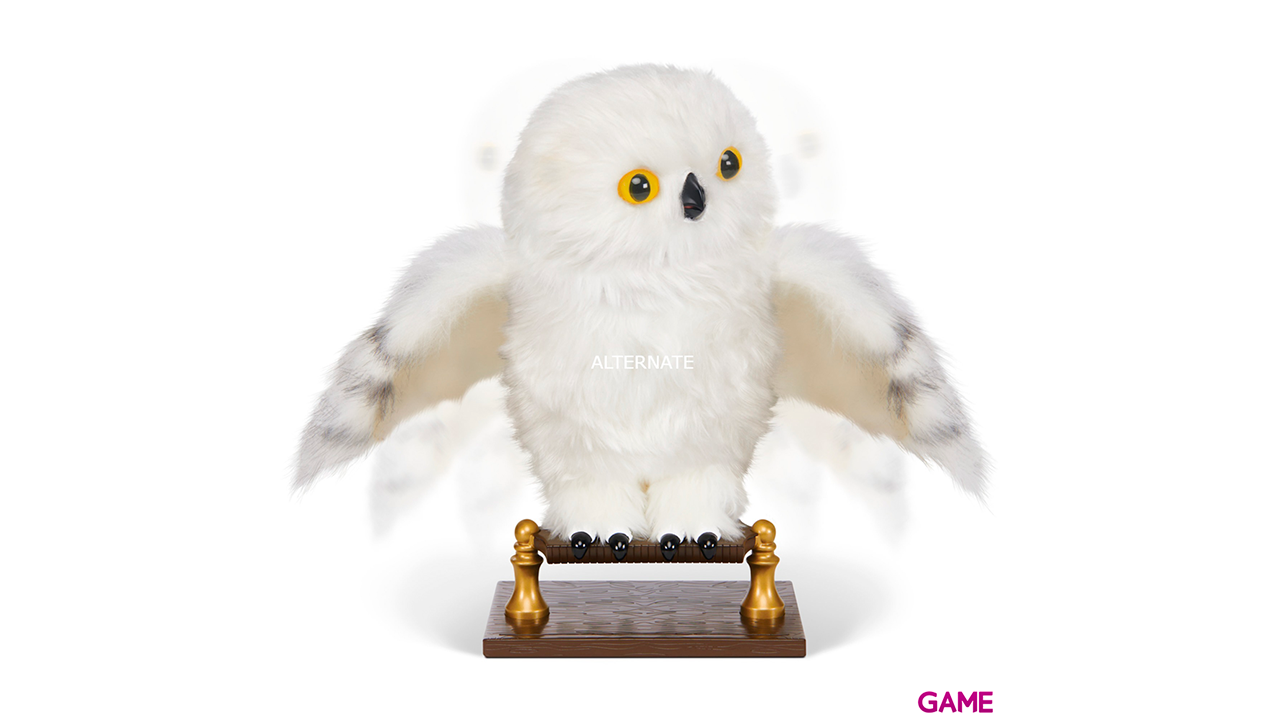 Wizarding World lechuza de Harry Potter Enchanting Hedwig interactiva con más de 15 sonidos y movimientos y sobre de Hogwarts,-2