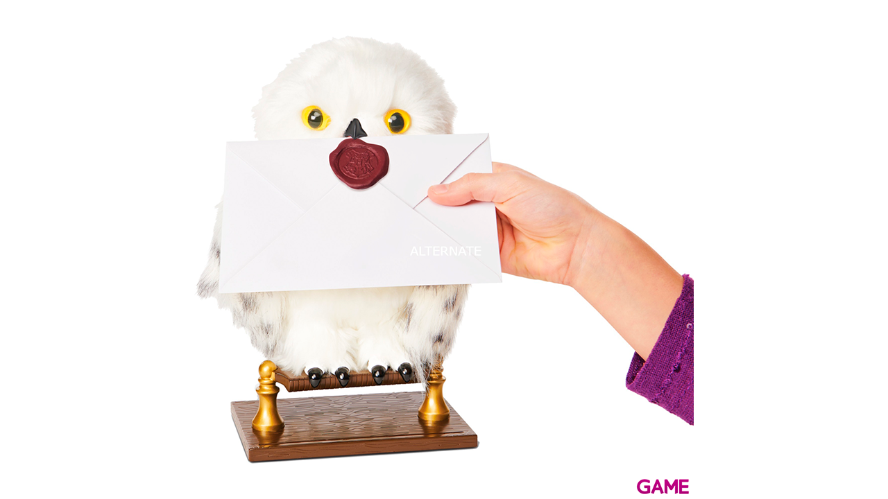 Wizarding World lechuza de Harry Potter Enchanting Hedwig interactiva con más de 15 sonidos y movimientos y sobre de Hogwarts,-4