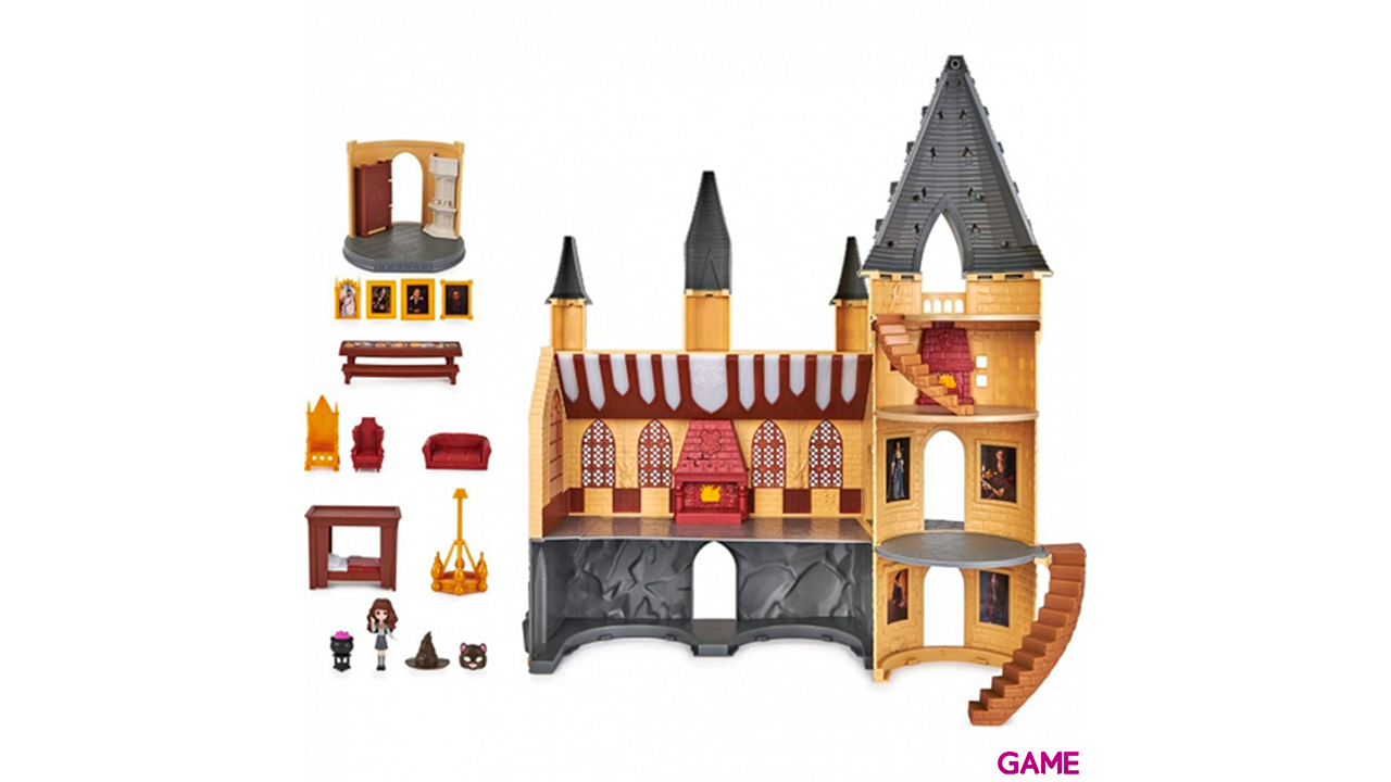 Wizarding World Magical Minis Hogwarts Castle con 12 accesorios, luces, sonidos y muñeca de Hermione exclusiva-1