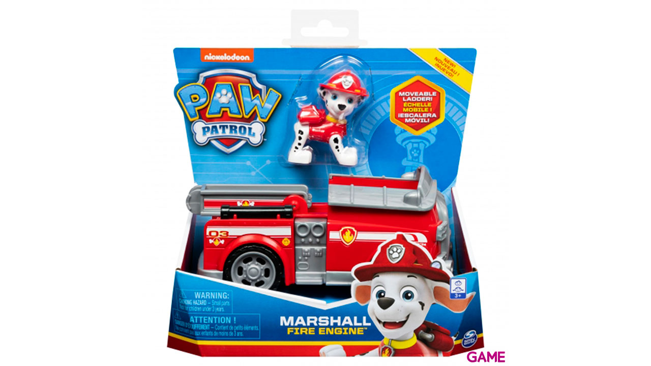 PAW Patrol , camión de bomberos de Marshall con figura coleccionable, para niños a partir de 3 años-0