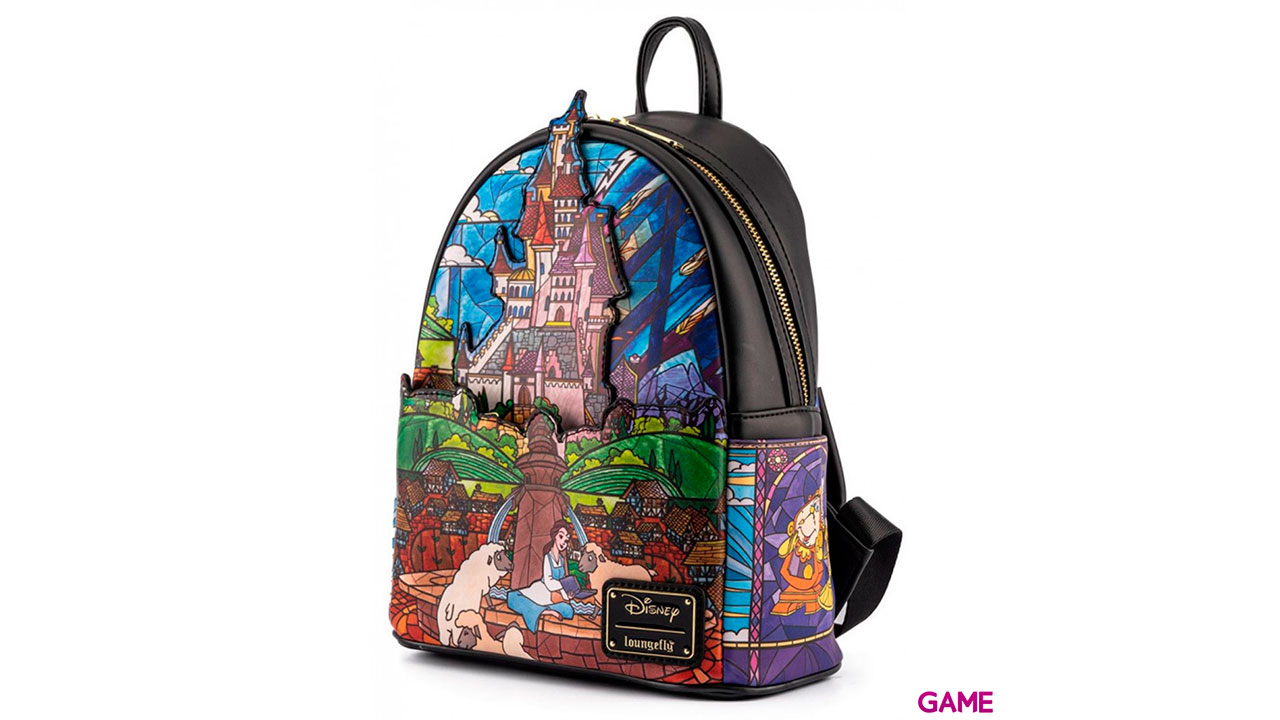 LoungeFly Castillo La Bella y La Bestia Disney 26cm - Mochila-0
