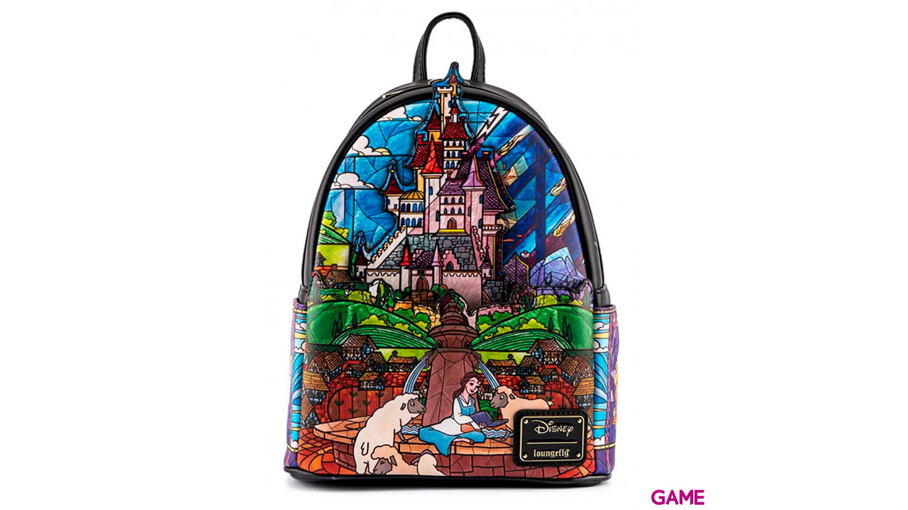 LoungeFly Castillo La Bella y La Bestia Disney 26cm - Mochila-1