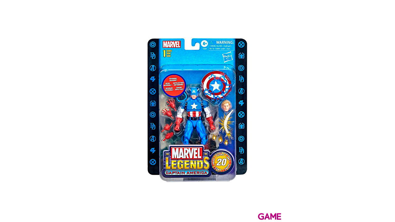 Figura Capitan America 20 Aniversario Marvel Legends 15cm-0
