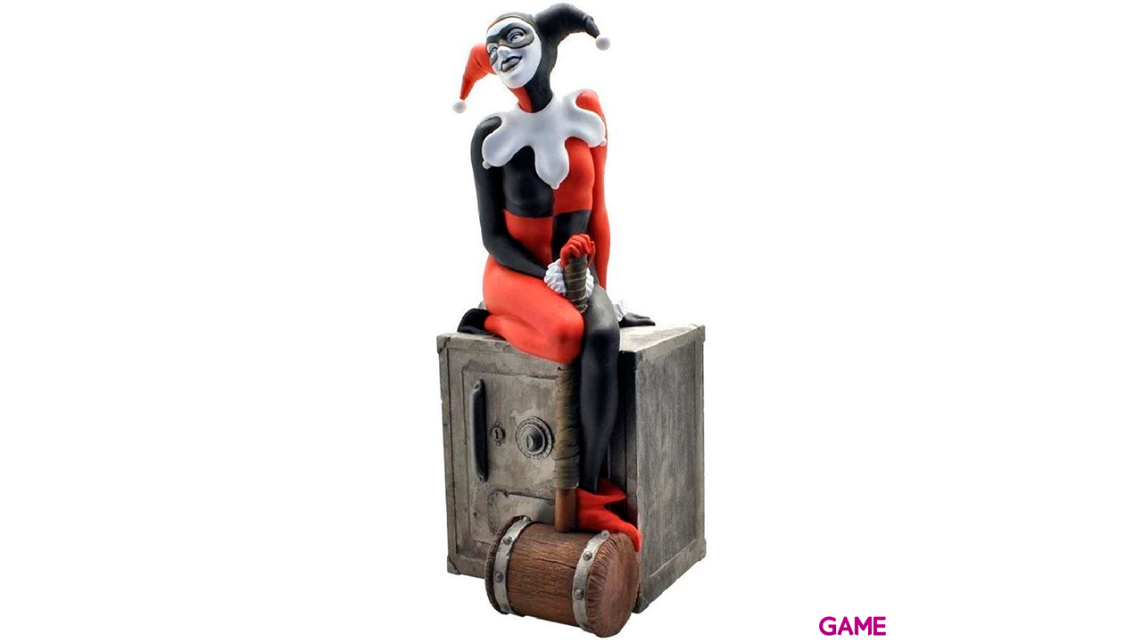 Hucha Figura Harley Quinn sobre caja fuerte de 26,5cm-0