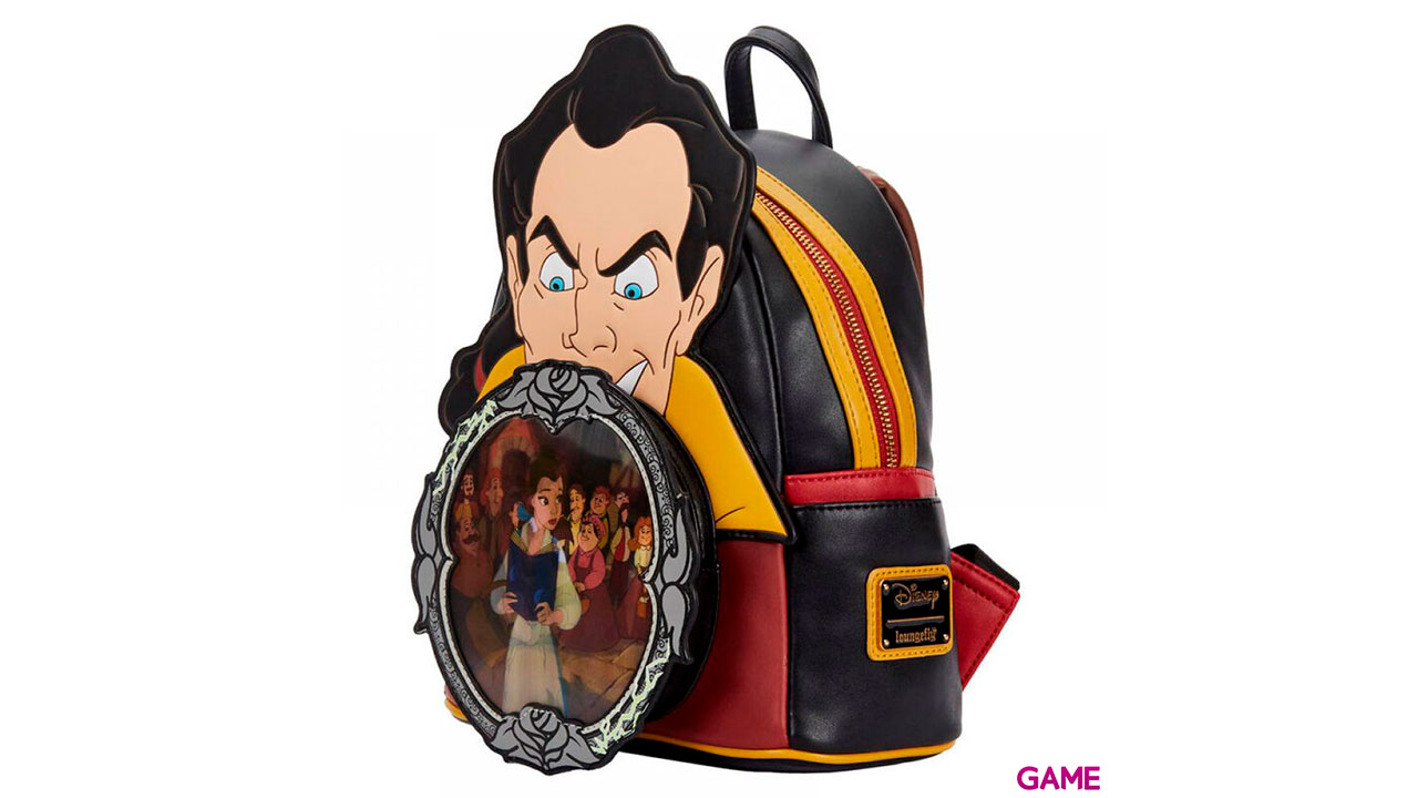 Mochila Villanos Escena Gaston La Bella y la Bestia Disney Loungefly 26cm-1