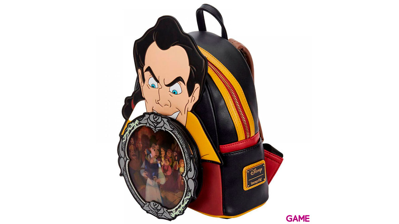 Mochila Villanos Escena Gaston La Bella y la Bestia Disney Loungefly 26cm-2