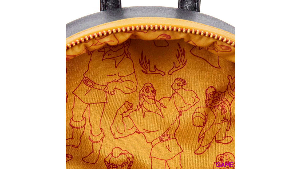 Mochila Villanos Escena Gaston La Bella y la Bestia Disney Loungefly 26cm-3