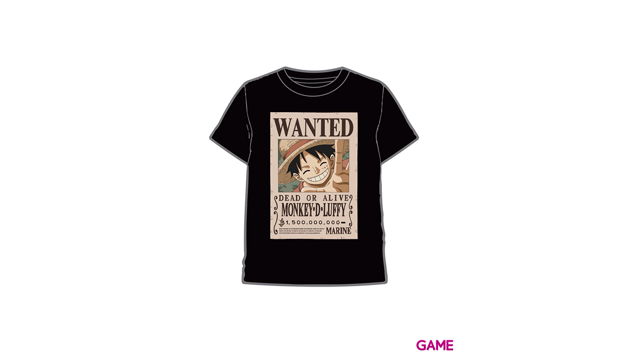 Camiseta Wanted Luffy One Piece adulto Talla S-0