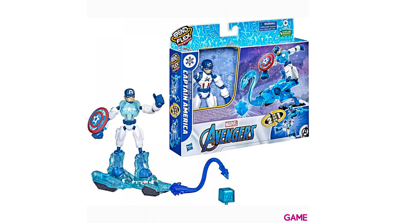 Figura Capitan America Bend and Flex Missions Marvel 15cm-0