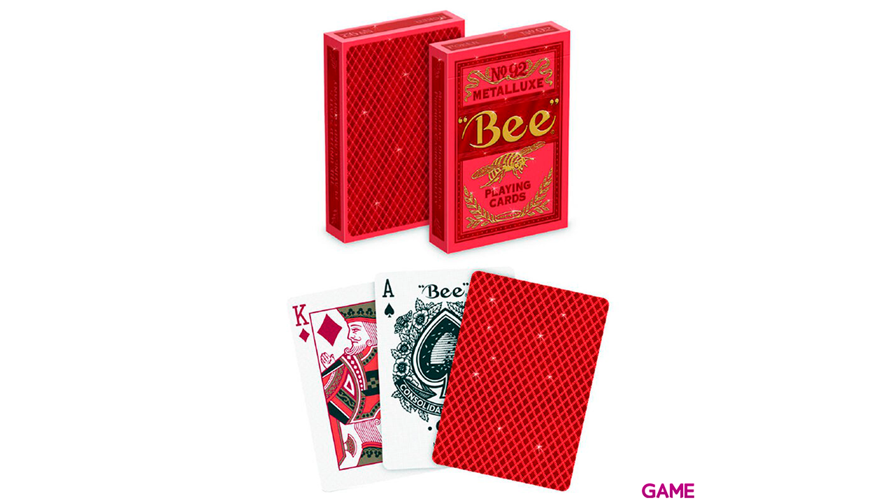 Baraja cartas Poker Bicycle Bee Metalluxe Red-1