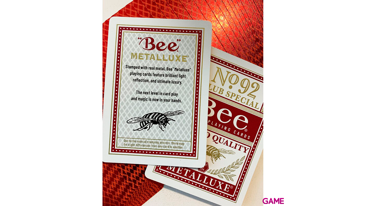 Baraja cartas Poker Bicycle Bee Metalluxe Red-2