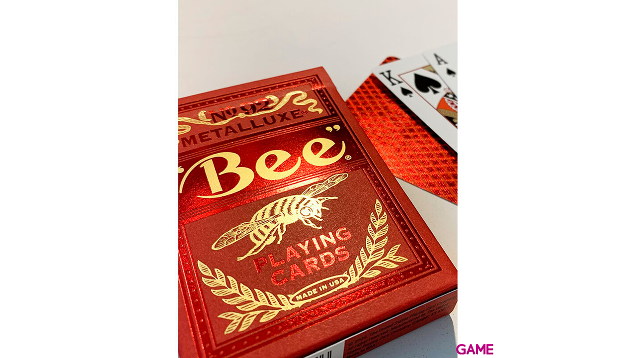 Baraja cartas Poker Bicycle Bee Metalluxe Red-3
