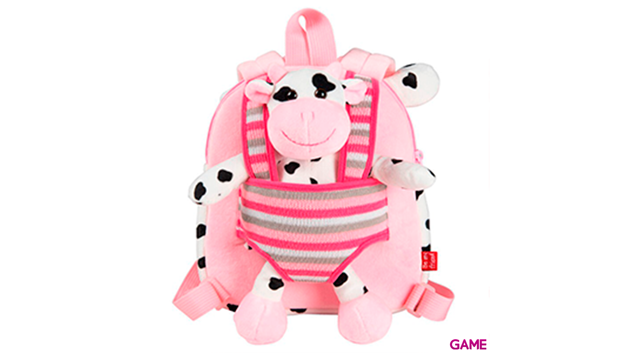 Mochila reversible peluche Vaca Connie 25cm-1