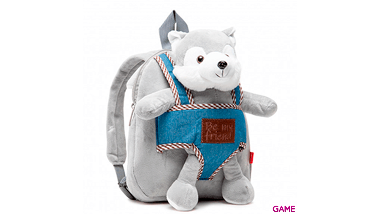 Mochila reversible peluche Husky Harry 26cm-0