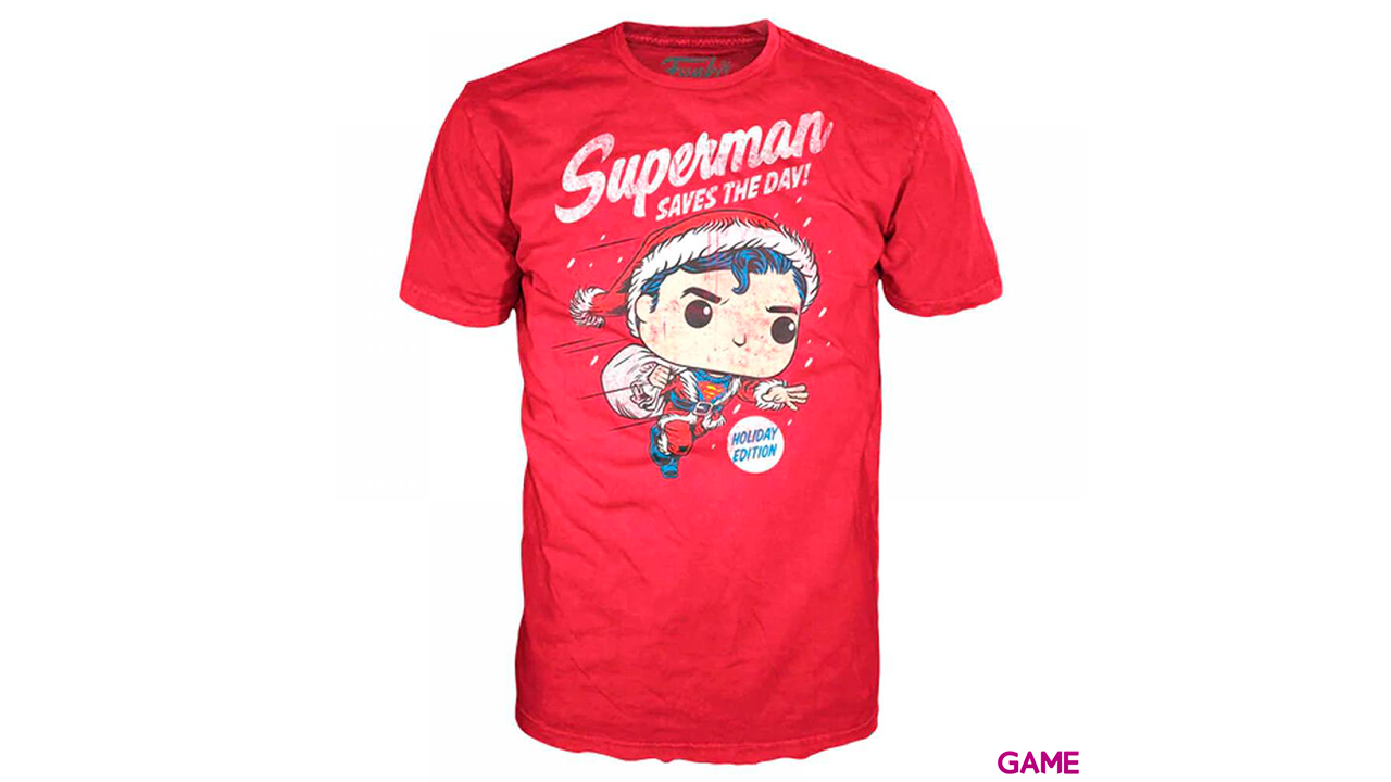 Set figura POP Tee DC Comics Superman Exclusive Flocked Talla L-2