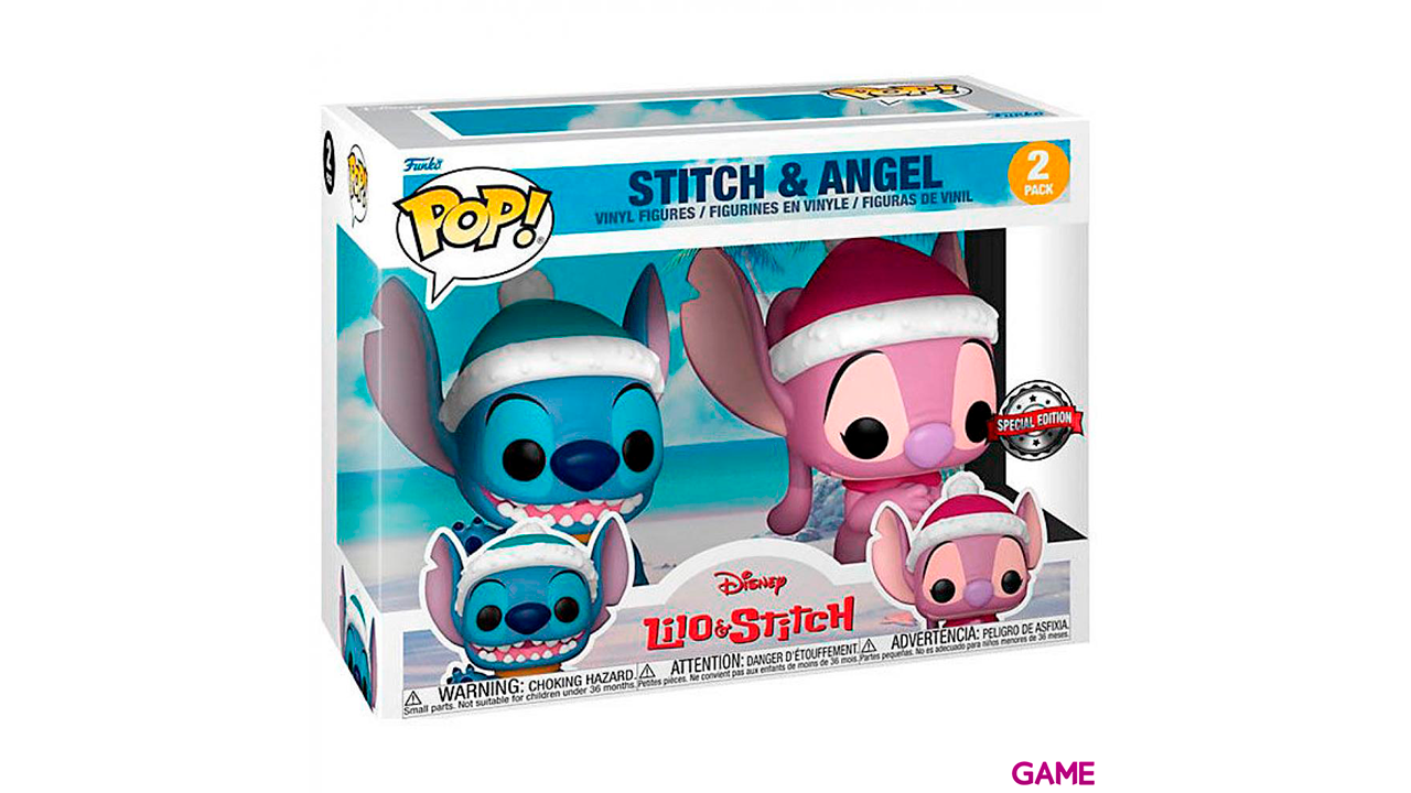 Pack 2 figuras POP Disney Lilo 38 Stitch Stitch Angel Winter-0