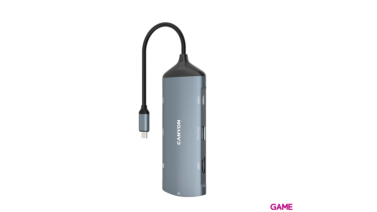 Canyon DS-15 USB 3.2 Gen 1 (3.1 Gen 1) Type-C 5000 Mbit/s Gris - Dock Station-0
