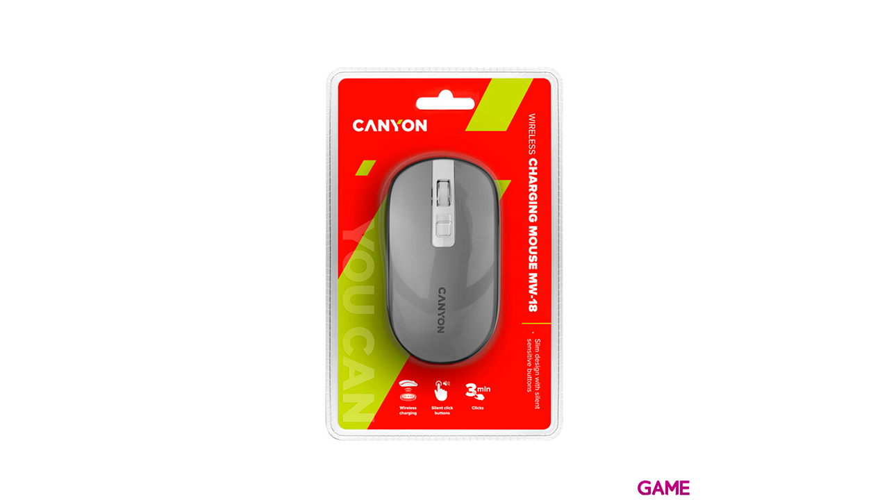 Canyon CNS-CMSW18DG Inalámbrico Óptico 1600DPI - Gris - Raton-4