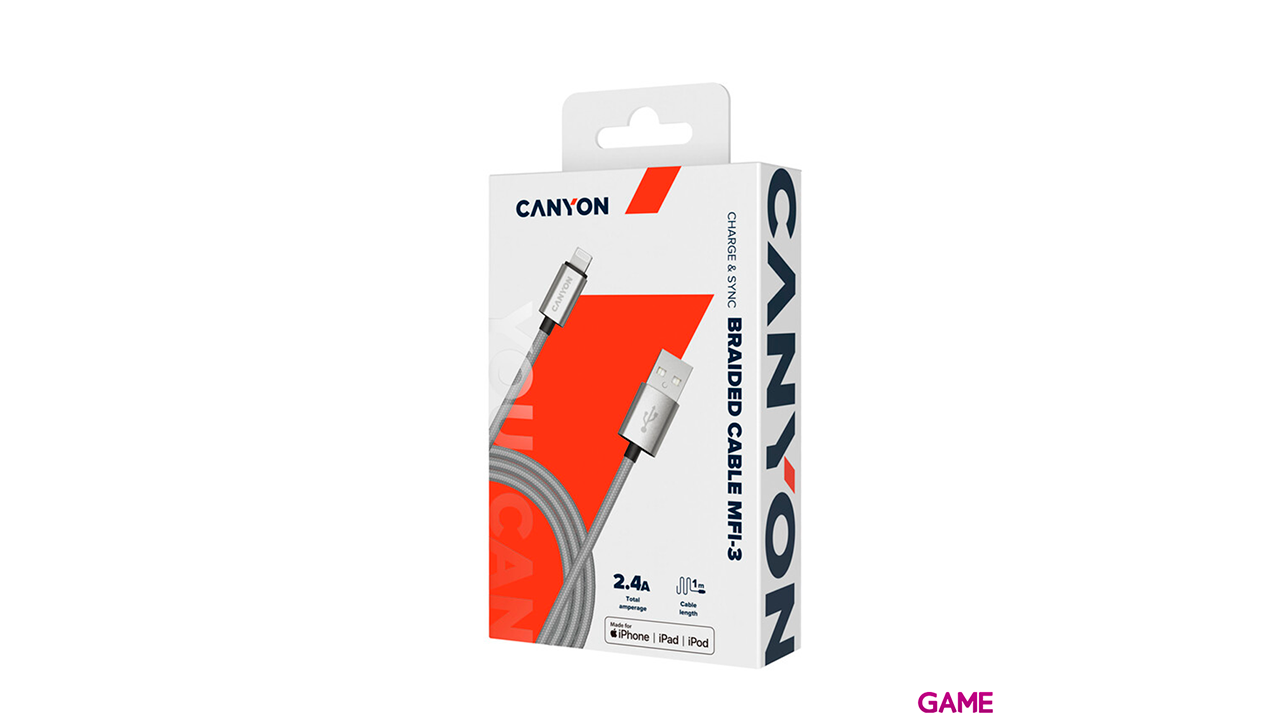 Canyon CNS-MFIC3DG Lightning 1m Blanco - Cable-0