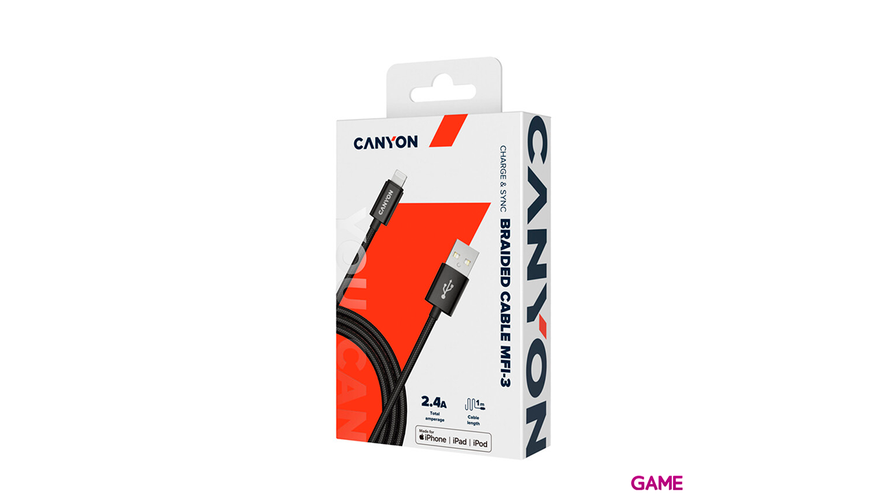 Canyon CNS-MFIC3DG Lightning 1m Negro - Cable-2