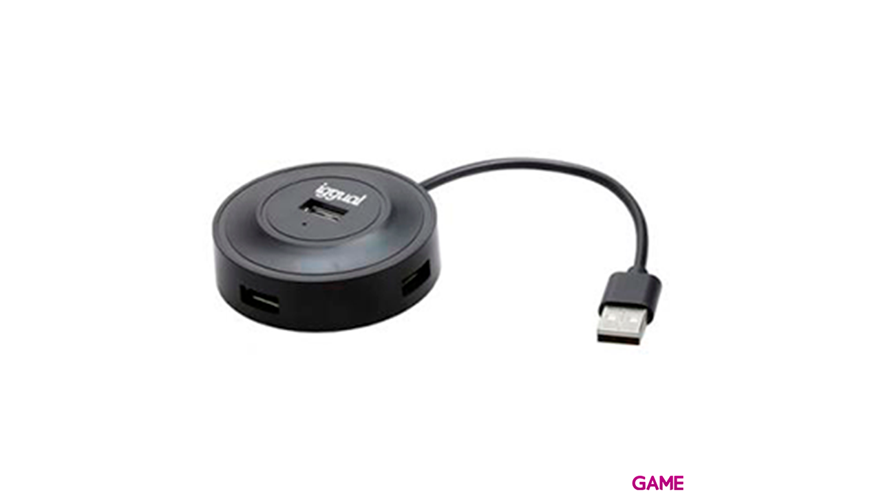 iggual IGG316689 USB 2.0 480 Mbit/s Negro - Hub USB-0