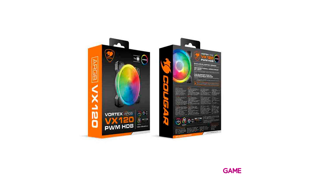 Cougar Vortex ARGB VX 120 PWM HDB 12cm - Ventilador Caja-6