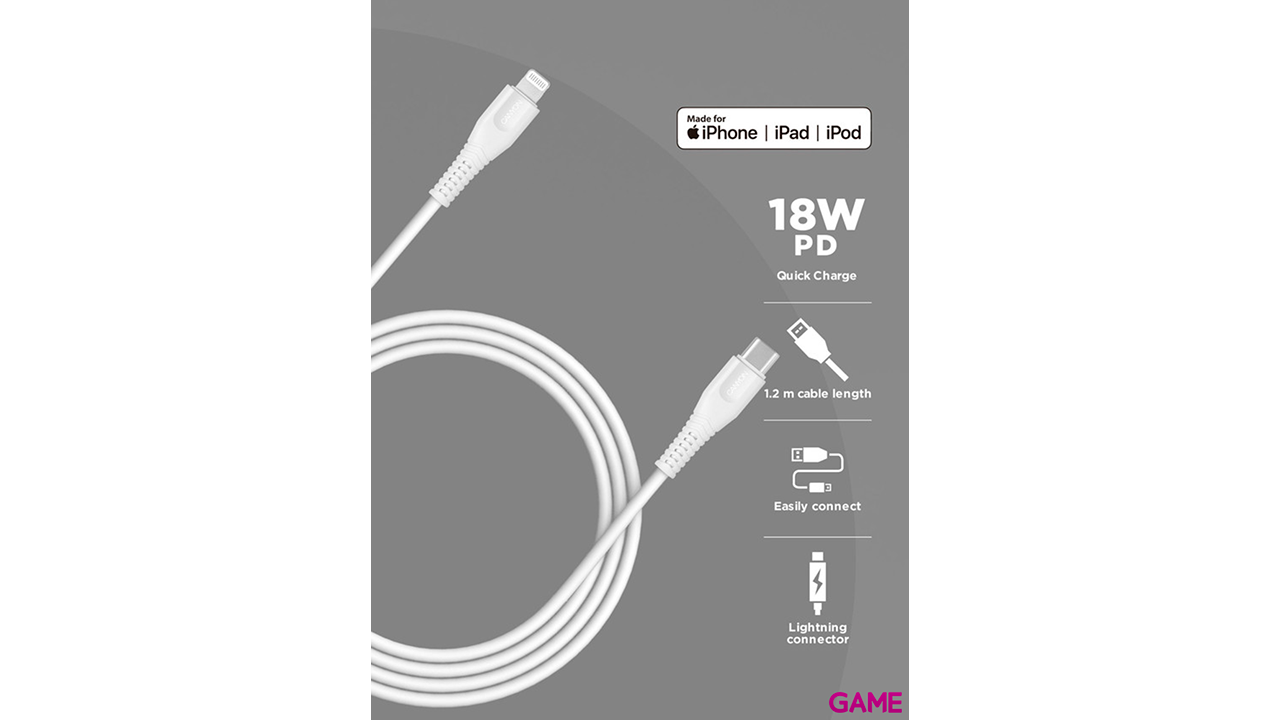 Canyon MFI-4 Lightning 1,2 m Blanco - Cable-2