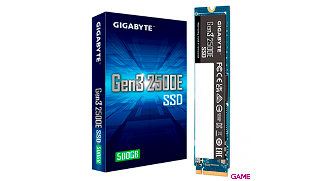 Gigabyte Gen3 2500E SSD 500GB M.2 PCI Express 3.0 NVMe - Disco Duro-0