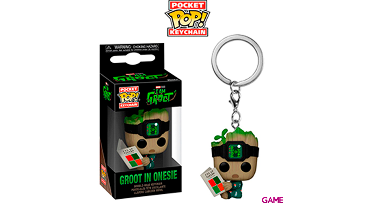 Llavero Pocket POP Marvel I am Groot Groot with Onesie-0