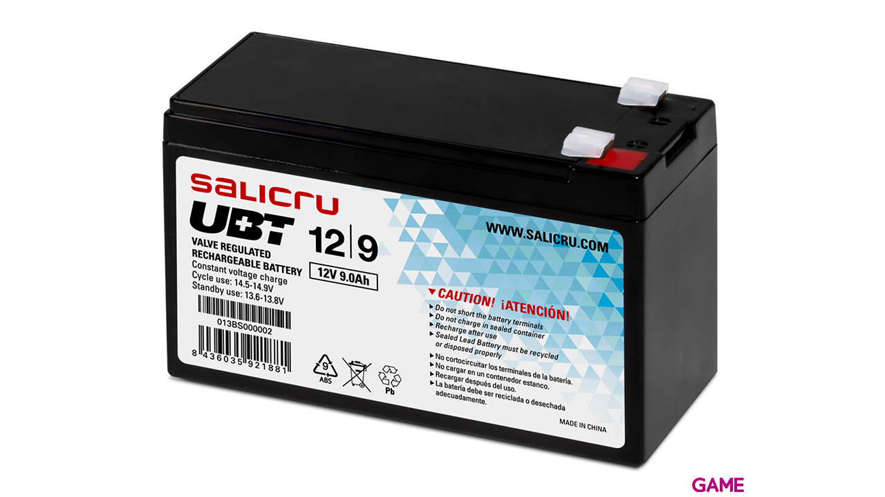 Salicru UBT 12/9 AGM recargable 9 Ah/12V - Bateria-0