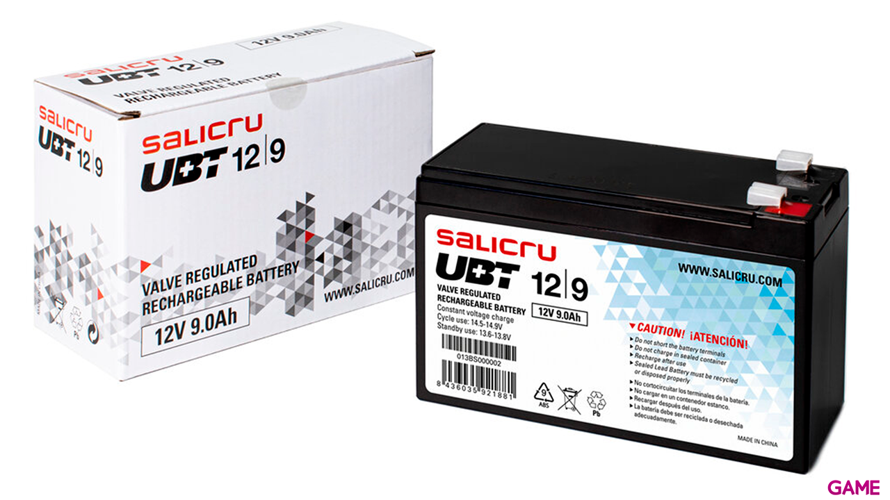Salicru UBT 12/9 AGM recargable 9 Ah/12V - Bateria-1