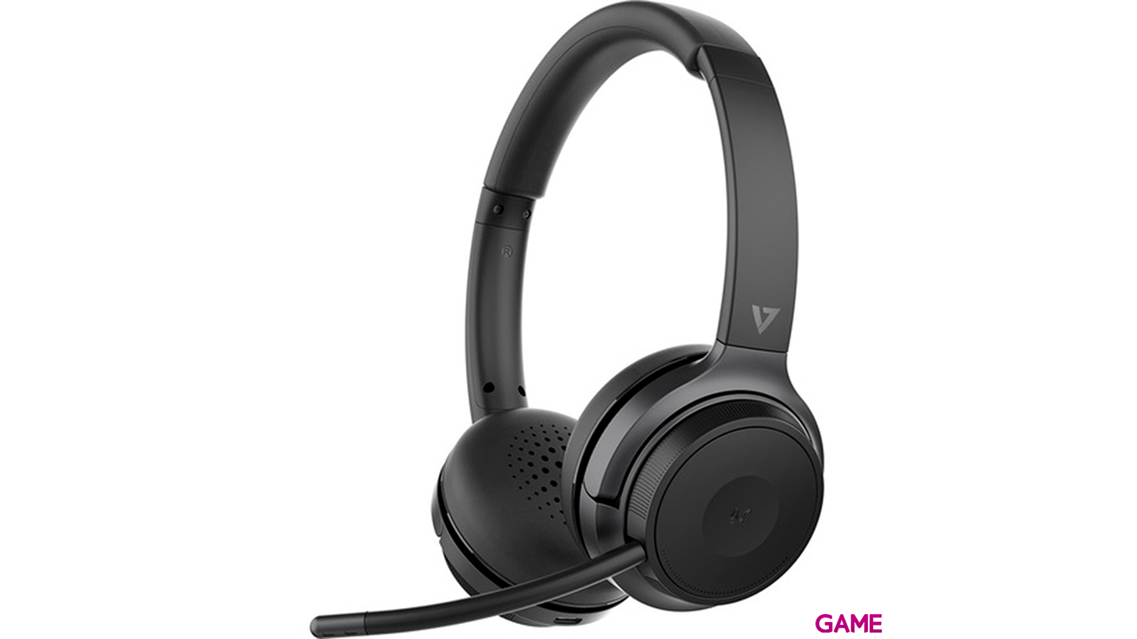 V7 HB600S auricular y casco Auriculares Diadema Conector de 3,5 mm USB Tipo C Bluetooth Base de carga Negro-0