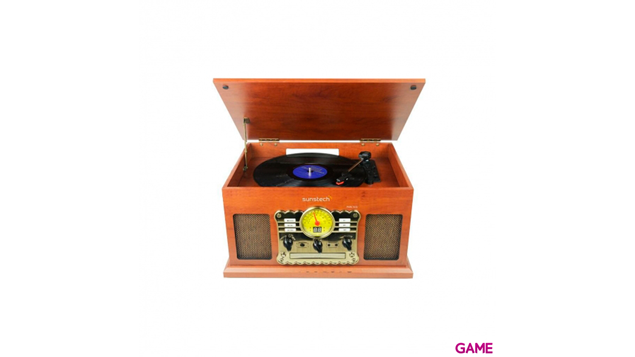 Sunstech PXRC5CD Bluetooth Madera - Tocadiscos-1