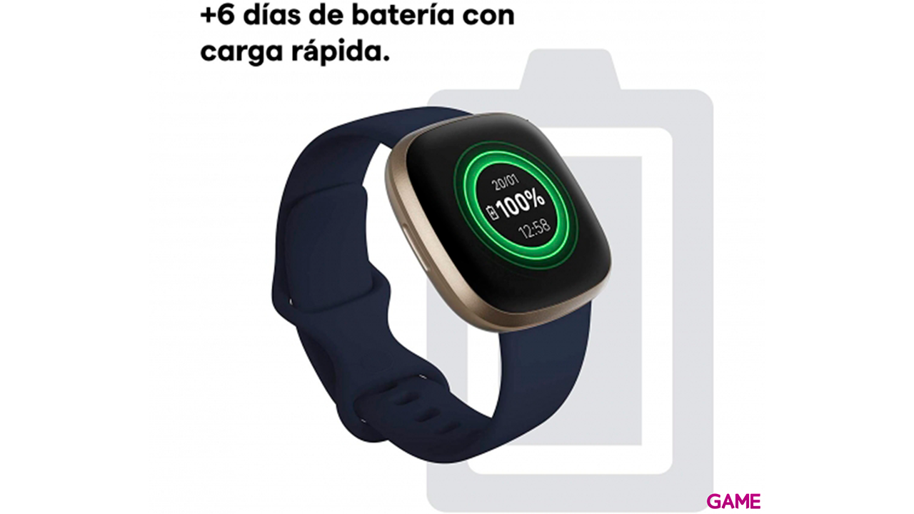 Fitbit Versa 3 40 mm AMOLED GPS Azul Oro - Reloj Inteligente-1