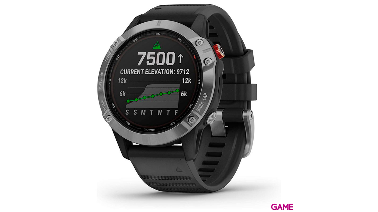 Garmin Fenix 6 Solar GPS Plata Negro - Reloj Inteligente-1