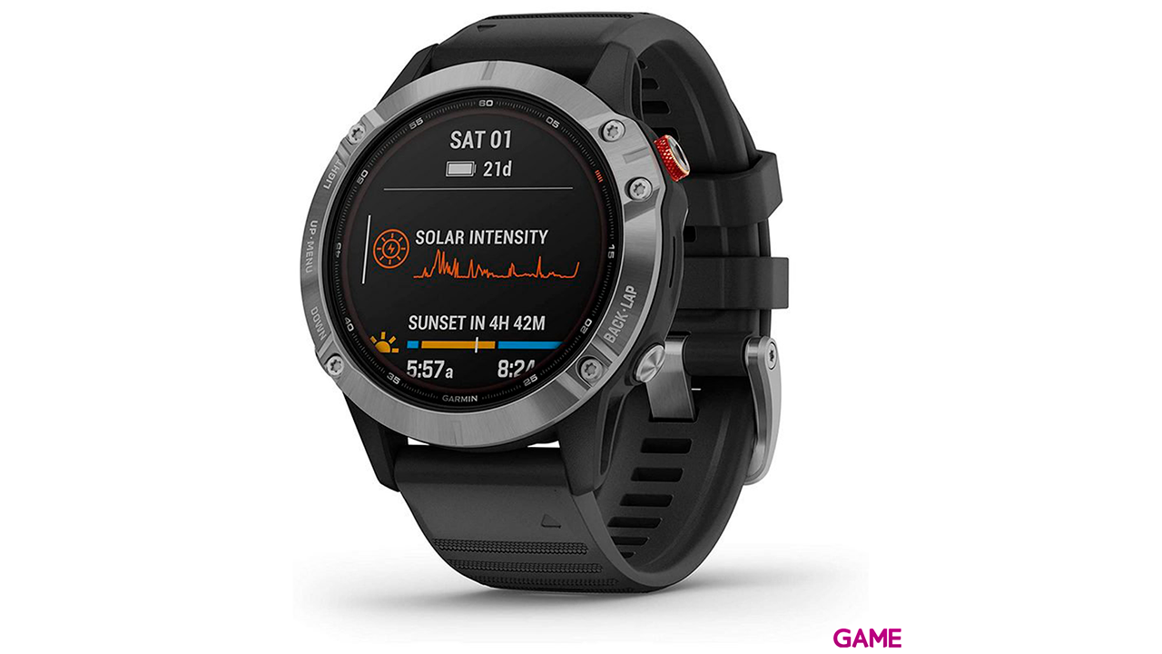 Garmin Fenix 6 Solar GPS Plata Negro - Reloj Inteligente-2