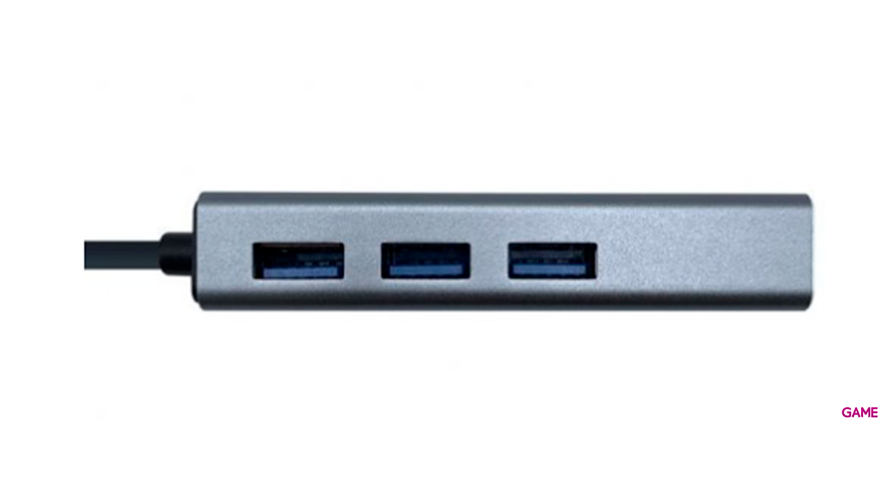Aisens Conversor USB 3.0 a Ethernet gigabit 10/100/1000 Mbps + Hub 3 x USB 3.0, Gris 15cm - Adaptador-1